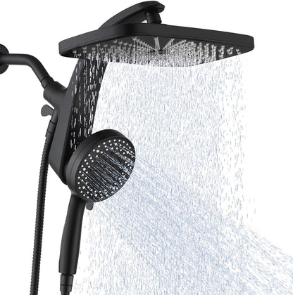 High Pressure Shower Head Combo – Handheld & Fixed with 10 Spray Options 💦