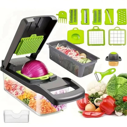 22-in-1 Multifunctional Vegetable Chopper - Mandoline Slicer with Container
