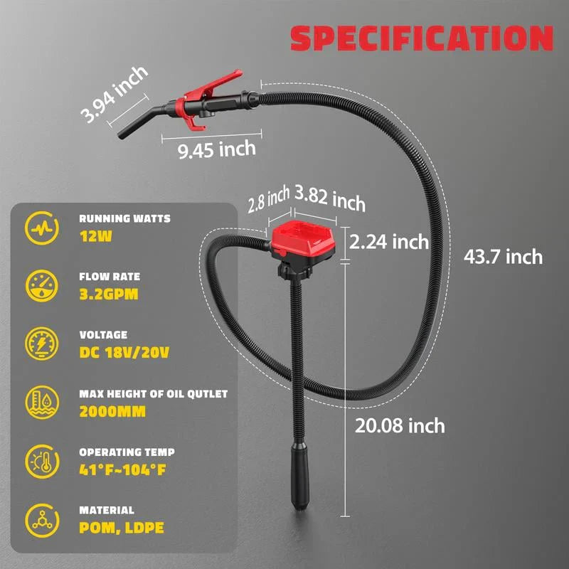 🔥Cordless Fuel Transfer Pump compatible | with DeWalt 20V & Milwaukee 18V Batteries