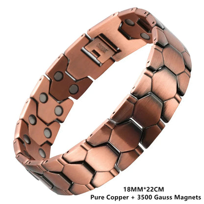 🔥Men’s Four Leaf Magnetic Copper Bracelet — Strength in Every Link (Men)