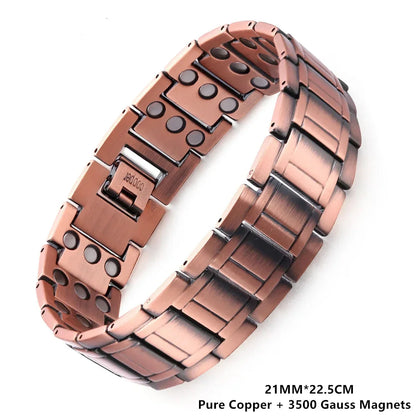 🔥Men’s Four Leaf Magnetic Copper Bracelet — Strength in Every Link (Men)