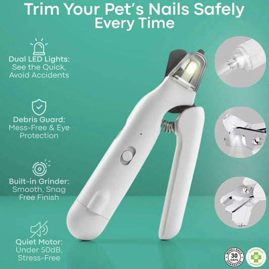 Never Cut the Quick Again. The LED Pet Nail Grinder.